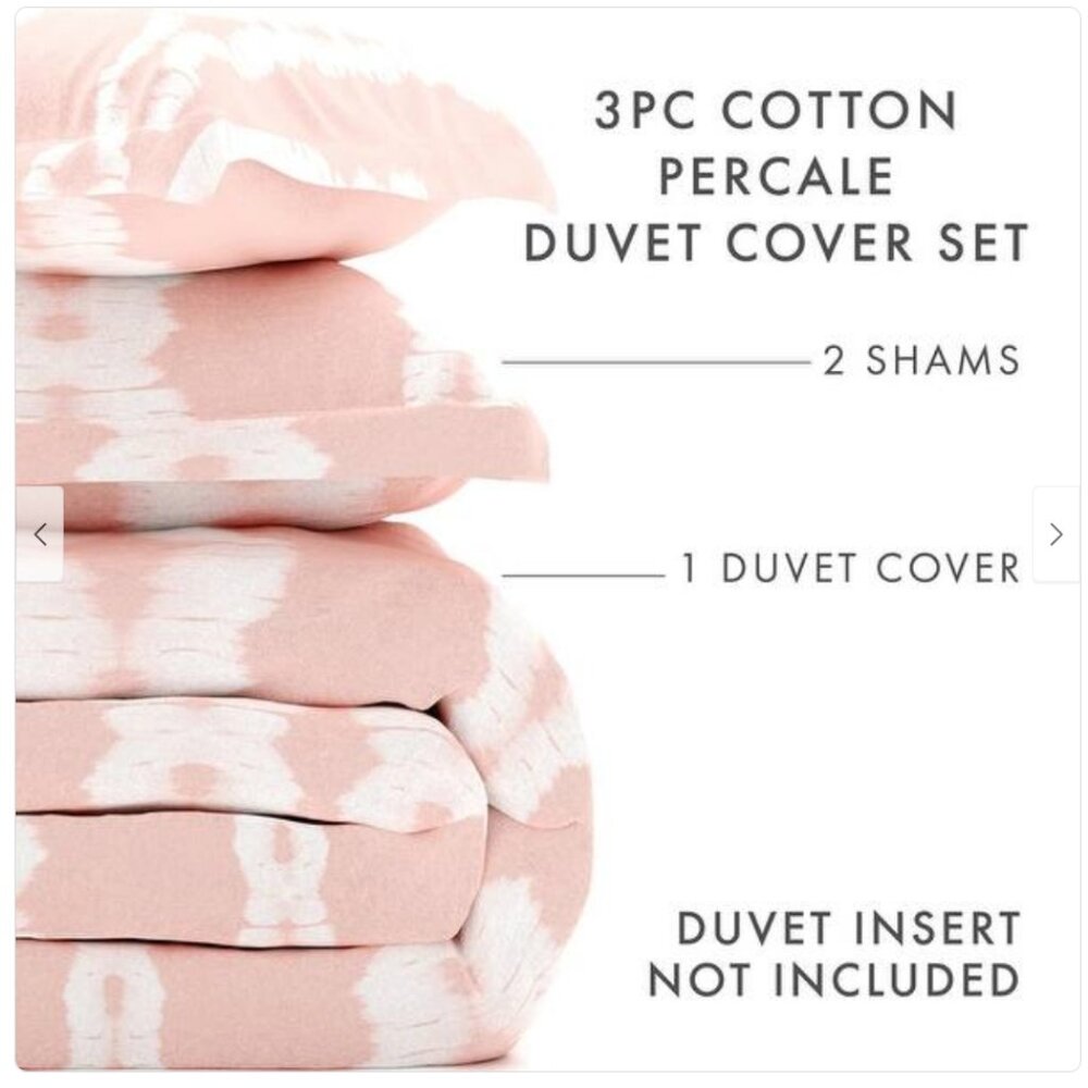 3-pc Rebecca Minkoff Tie-Dye Stripe KING Size Percale Cotton Duvet Cover Set